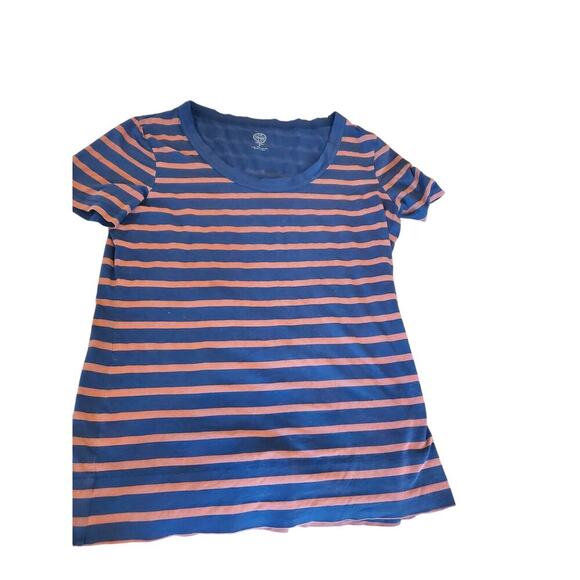 Tory Burch striped Pima cotton t shirt lightweight with Logo! Medium - Picture 1 of 6
